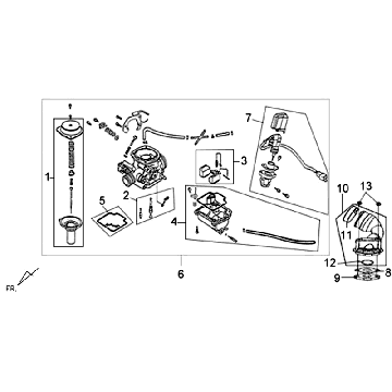 Carburateur Sym Orbit II (WH8018P) white