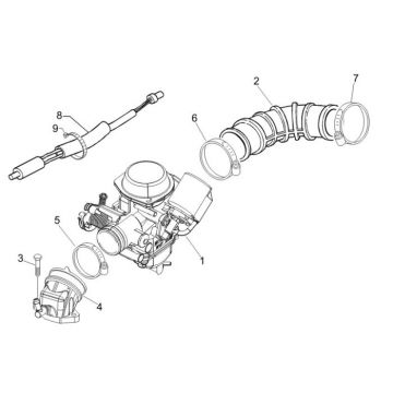 Carburateur Vespa S 50 4-takt 2V 25km/u