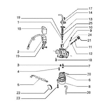 Carburateur Dell'Orto Gilera Runner FXR 180 2-takt LC