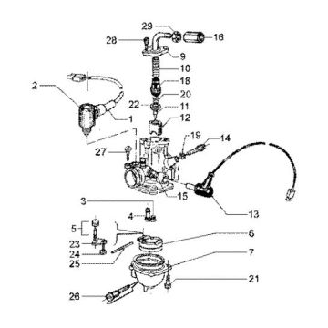 Carburateur mikuni Gilera Runner FXR 180 2-takt LC