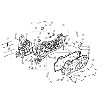 Carter-Carterdeksel Kymco Agility Delivery 4-takt Euro 4 zwart