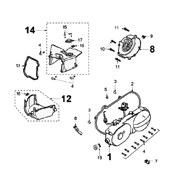 Carterdeksel Peugeot Kisbee rood Carterdeksel Peugeot Kisbee rood