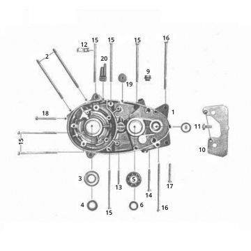 Carterhelft links Zundapp C50 Sport 517-21LA