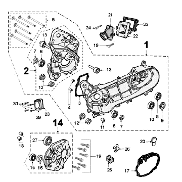 Carter Peugeot Jet Force 50 2-takt LC Injectie Rood