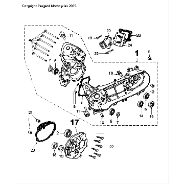 Carter Peugeot Speedfight 4 50 2-takt LC wit