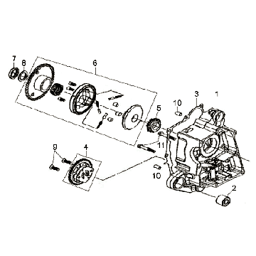 Carterhelft rechts - Oliepomp - Startkoppeling Sym Symphony (BK5560) black