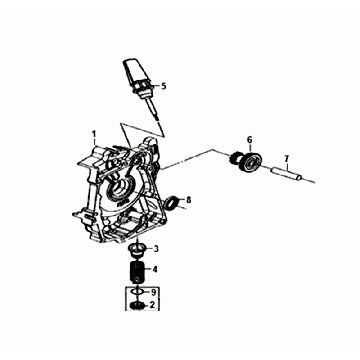 Carterhelft rechts - Oliefilter - Peilstok Sym Mio 50i