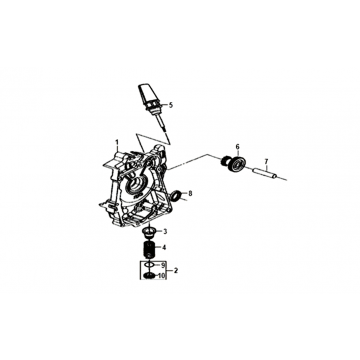 Carterhelft rechts - Oliefilter - Peilstok Sym Jet 14