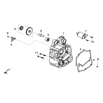 Carter rechts / start motor Sym Joymax 125I ABS