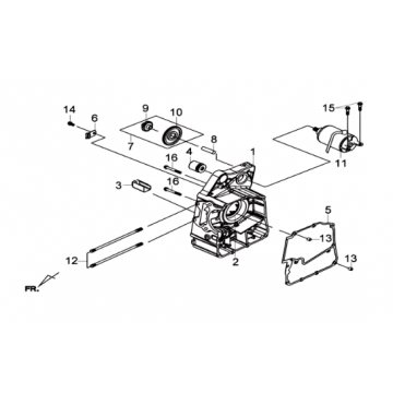 Carter rechts/ start motor Sym Joymax 300I ABS E3 2014-2016