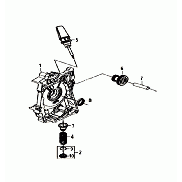 Carterhelft rechts - Oliefilter - Peilstok Sym Orbit III Black
