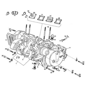 Carter - Membraan - Inlaatspruitstuk Derbi Senda SM DRD oud model