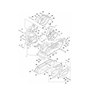 Carter - Carterdeksel Yamaha Aerox 50i 4-takt LC 2014