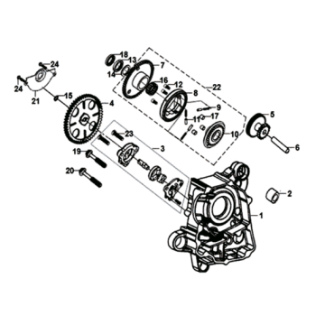 Carterdeel rechts/ oliepomp Sym Orbit III 125I E4