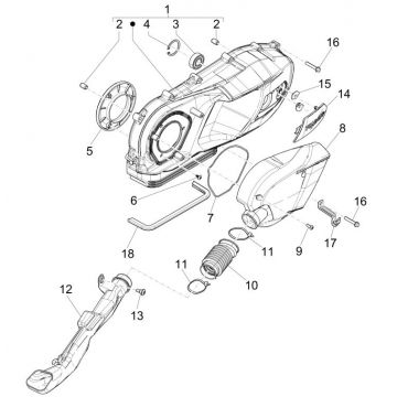 Carterdeksel Piaggio Liberty 125 IGET 3V ABS Euro 5