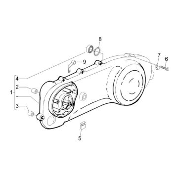 Carterdeksel Piaggio Fly 50 2-takt AC