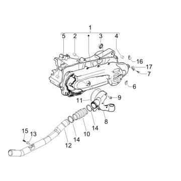 Carterdeksel Piaggio Fly 50 4-takt AC