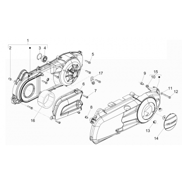 Carterdeksel Piaggio Beverly 125 RST 4V Euro 3 2010-2015