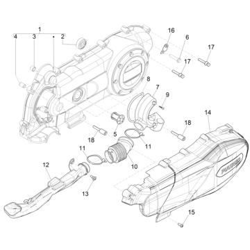 Carterdeksel Piaggio Liberty 50 4-takt AC