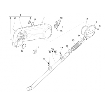 Carterdeksel Piaggio NRG Power DD 50 2-takt LC 2007-2017