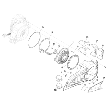 Motorafdekkap Vespa Elettrica 45km/u Euro 5 2021