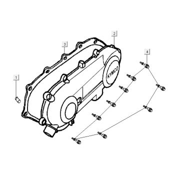 Carterdeksel Kymco Vitality 50 2-takt AC blauw