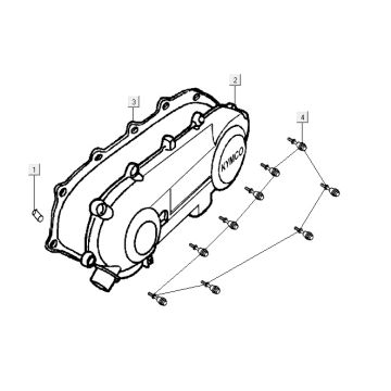 Carterdeksel Kymco Yup 50 2-takt AC zwart glans