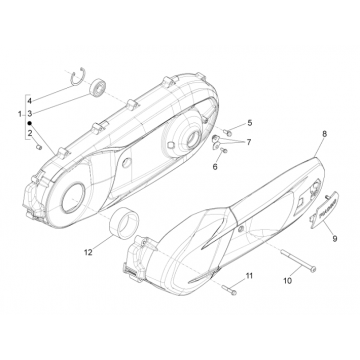 Carterdeksel Piaggio Beverly 350 Sport Touring Euro 3 2013-2014