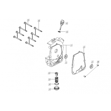 Carterhelft rechts - Oliefilter - Peilstok Kymco Super8 Street 50i Euro 4 matzwart