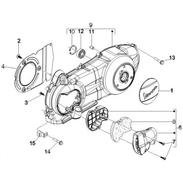 Carterdeksel Vespa GTS 250 ie 2005-2009 (met ABS)