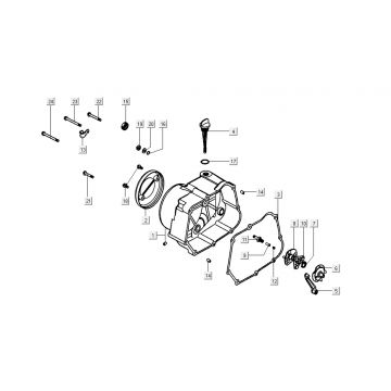 Carterhelft rechts -Peilstok Kymco K-Pipe 4-takt Glans Zwart