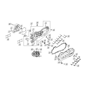Carter - Carterdeksel  Kymco People S 50 4-takt Elegance bruin