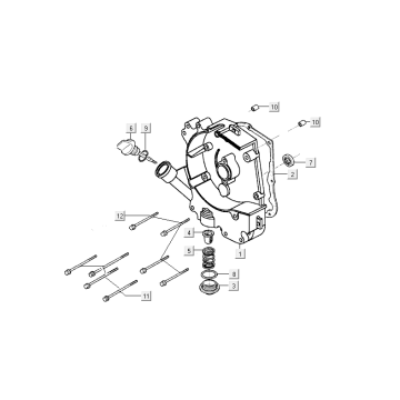 Carterhelft rechts - Peilstok - Oliefilter Kymco Agility Delivery 50i 4-takt AC Euro 4 zwart