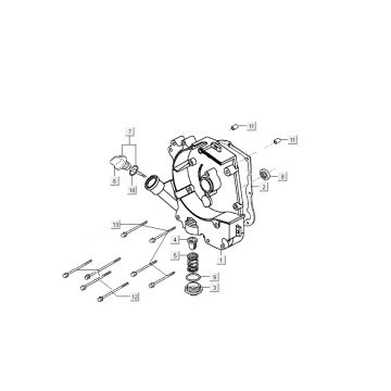 Carterhelft rechts - Peilstok - Oliefilter Kymco Like TT 50 4-takt AC diamantwit