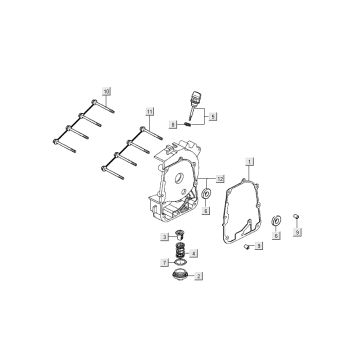 Carterhelft rechts - Peilstok - Oliefilter Kymco People S 50 4-takt AC diamantzwart