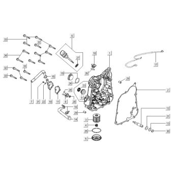 Carter - Peilstok - Oliefilter Kymco Downtown 300i 4-takt LC wit