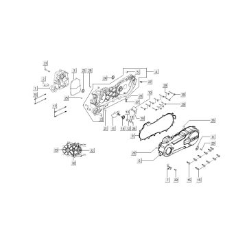 Carter - Carterdeksel - Kickstarteras Kymco Super8 50 4-takt AC 2009→ zwart