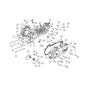 Carter - Carterdeksel - Kickstarteras Kymco Sento 50 4-takt Spring Bruin