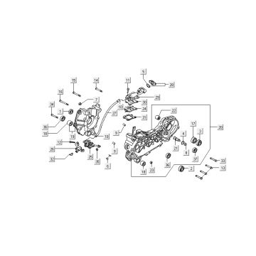 Carter - Oliepomp - Inlaatspruitstuk Kymco DJ 2-takt Zilver