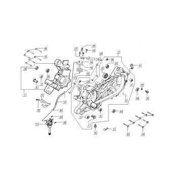 Carter - Carterdeksel - Kickstarteras Kymco Dink AC 2-takt Zilver