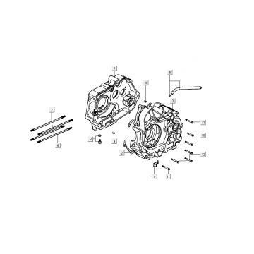 Carter - Carterdeksel - Kickstarteras Kymco K-Pipe 4-takt Glans Zwart
