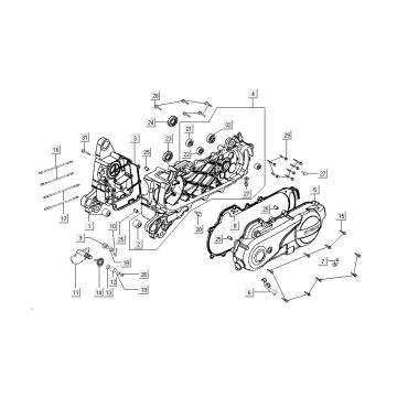 Carter - Carterdeksel - Kickstarteras Kymco Like 50 4-takt AC