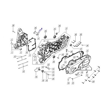 Carter - Carterdeksel - Kickstarteras Kymco New Dink 4-takt wit