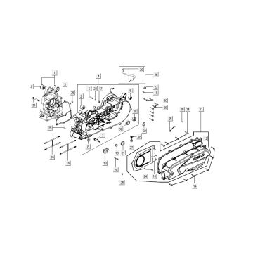 Carter - Carterdeksel - Kickstarteras Kymco New Sento 50i 4-takt rood
