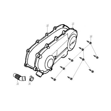 Carterkap - kickstarterdeksel Kymco G-Dink 2-takt Donkergrijs