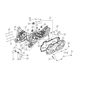 Carter - Carterdeksel - Kickstarteras Kymco Carry 4-takt wit