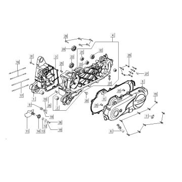Carter - Carterdeksel - Kickstarteras Kymco VP 50 4-takt AC technozilver
