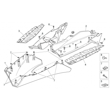 Treeplank - Onderspoiler Aprilia SR 50 LC (injectie en carburateur) 2004-2009