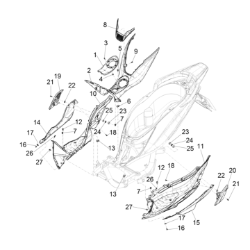 Treeplank - Voetensteun Piaggio Medley 125 ABS Euro 5 2021-2022