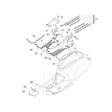 Treeplank Vespa Sprint 50 2-takt AC wit fusion 544